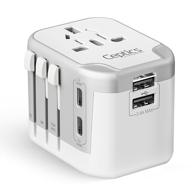 Adaptateur de voyage international Ceptics 5-en-1