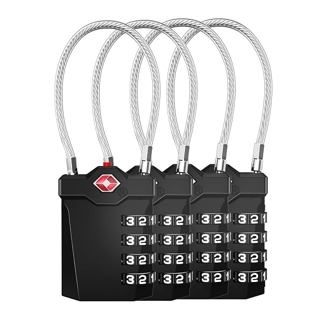 Cadenas à combinaison TSA 4 molettes ZHEGE pour bagages